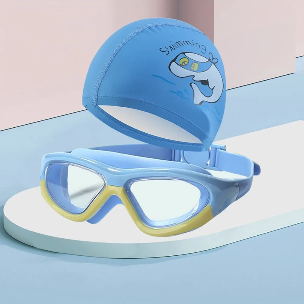 Kids Swimming Cap & Anti-Fog Goggles Set | UV Cartoon Kids Swim Set Axl Style 6