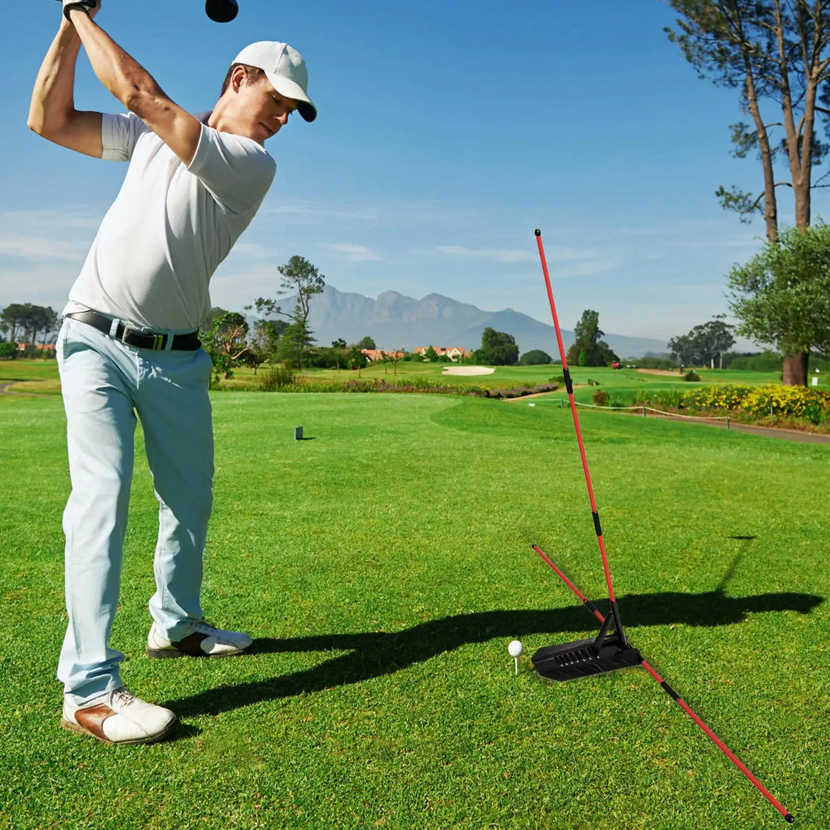 Golf Alignment Stick Holder – Portable Swing Training Aid Golf Swing Trainer Axl