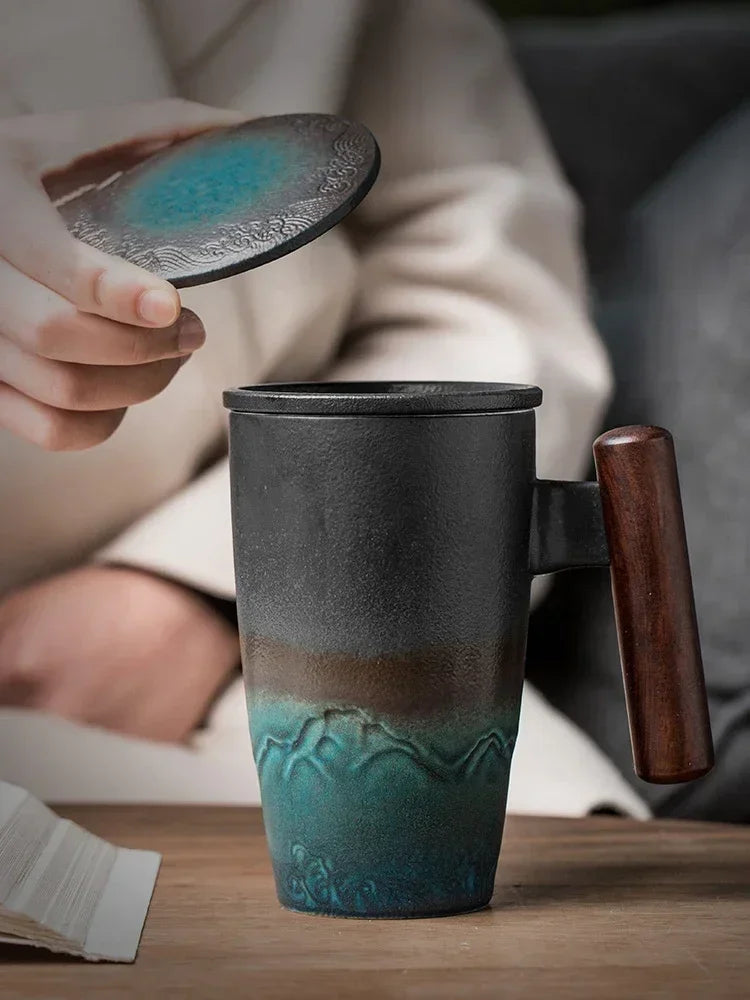 Handmade Ceramic Tea & Coffee Mug – Chinese Pottery Style Ceramic Tea Mug Axl