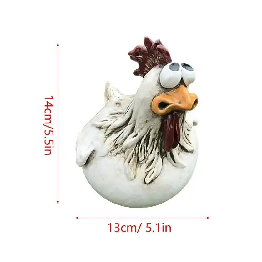 Funny Chicken Fence Decoration – Resin Rooster Garden Ornament Garden Sculpture Axl