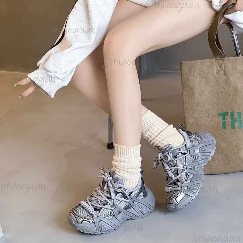 Women's Chunky Platform Sneakers – Breathable Mesh Casual Shoes Chunky Platform Sneakers Axl