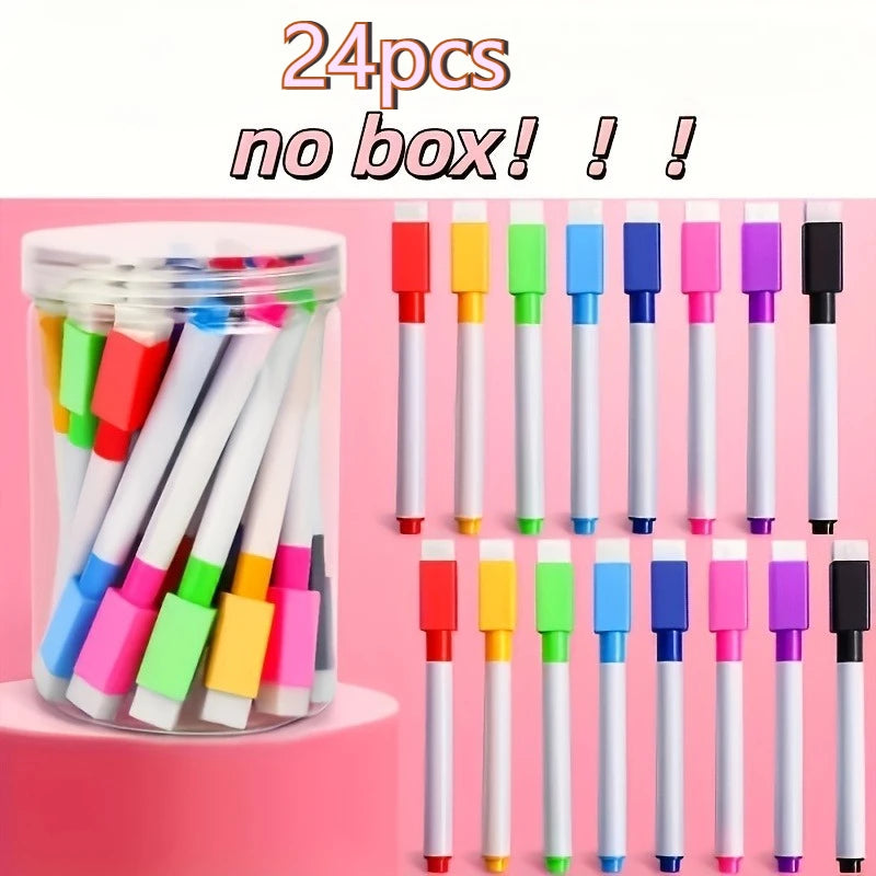 24/48-Pack Dry Erase Markers – Whiteboard, Glass & Plastic Dry Erase Markers Axl mix-24pcs