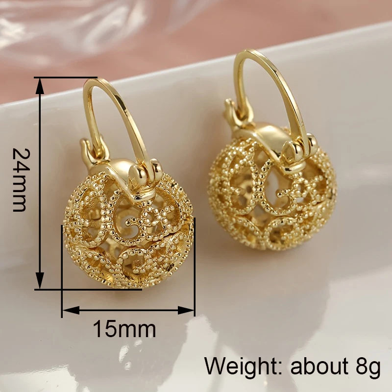 Huitan Hollow Ball Drop Earrings – Women's Trendy Jewelry Drop Earrings Axl