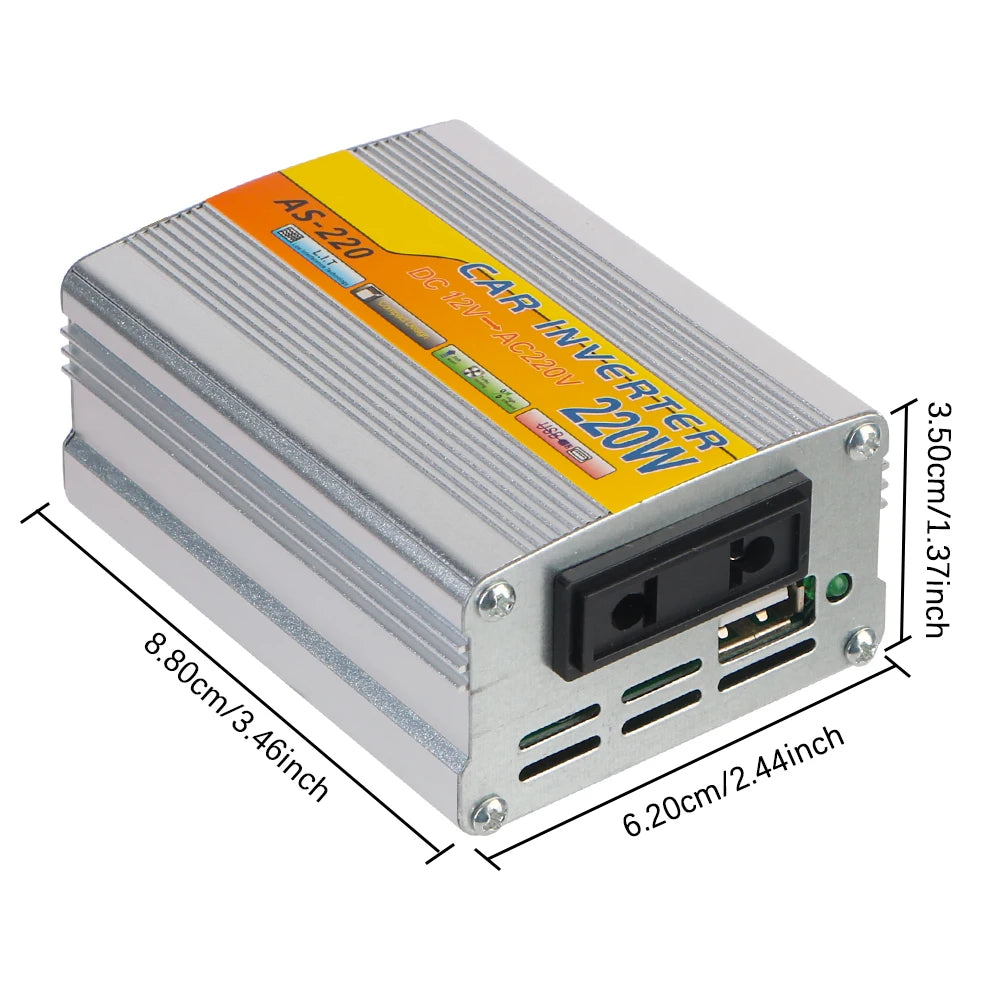 220W Car Power Inverter DC 12V to AC 220V with USB Port Car Power Inverter Axl
