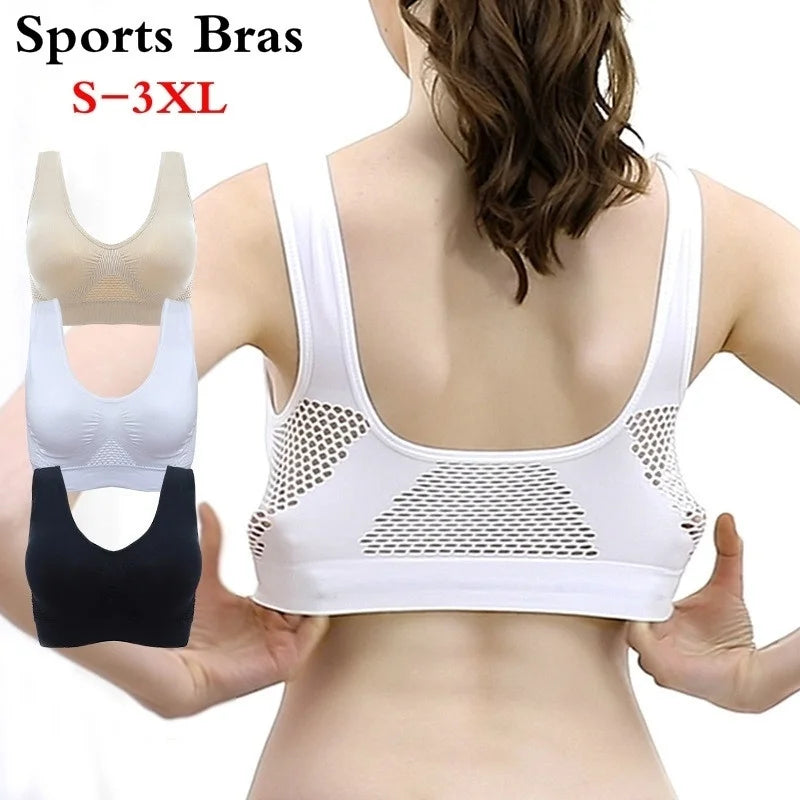Women's Breathable Padded Sports Bra Vest – Gym & Running Top Sports Bra Vest Axl