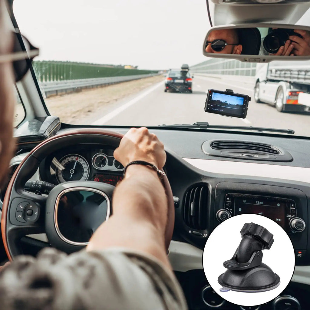 Car Suction Cup Dash Cam Mount – 360° Rotation, 5 Adapters Dash Cam Mount Axl