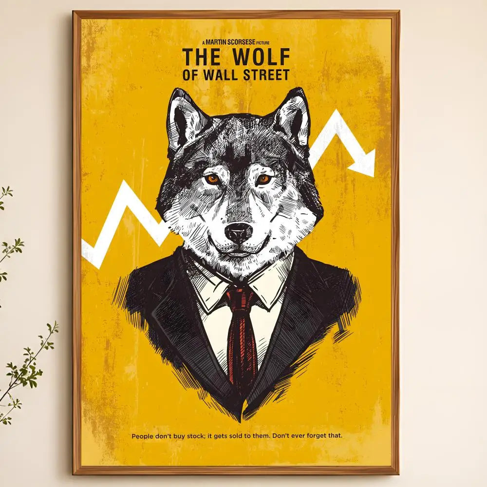 Wolf of Wall Street Movie Poster – Peel & Stick PVC Wall Art Movie Wall Poster Axl White19 50X70cmNoframe