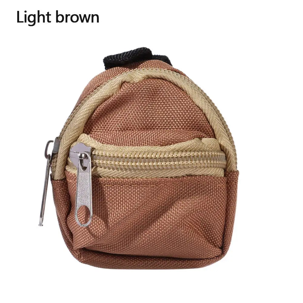 Mini Doll Backpack – Cute Cloth School Bag for 1/6 BJD Dolls Doll Accessory Axl light brown
