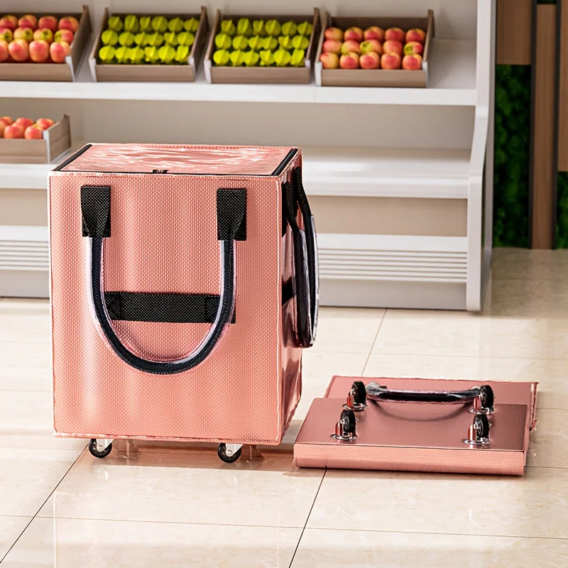 Rolling Grocery Shopping Tote – Large Canvas Wheel Bag Rolling Shopping Tote Axl