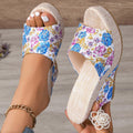 Women's Platform Wedge Sandals – Open Toe Summer Print Platform Wedge Sandals Axl 38 blue-2