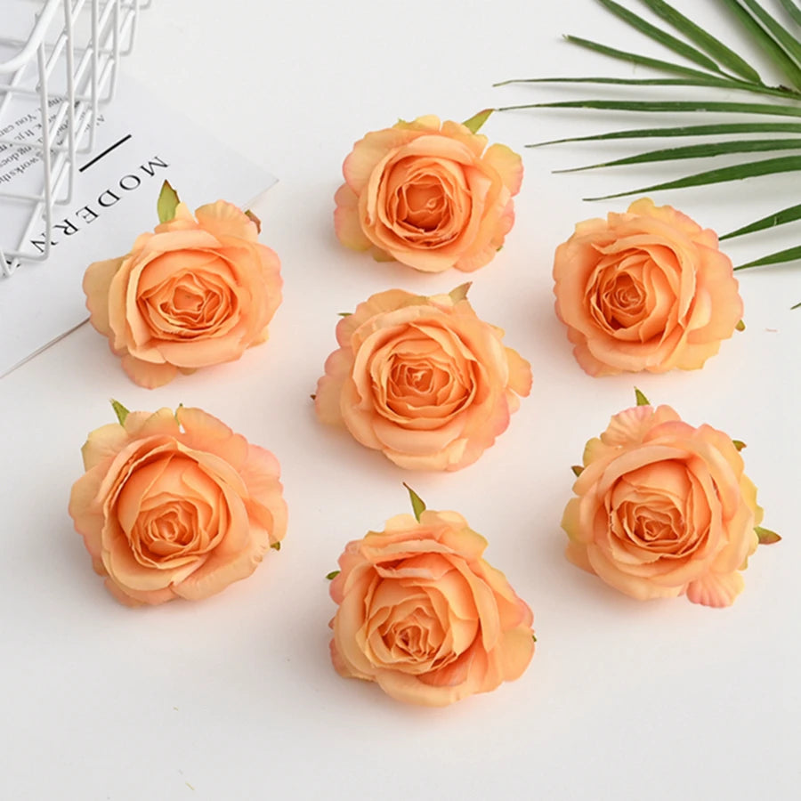 Silk Rose Flower Heads 10 Pcs – Wedding, Wreath & DIY Crafts Artificial Silk Flowers Axl Color 13 10 Pieces
