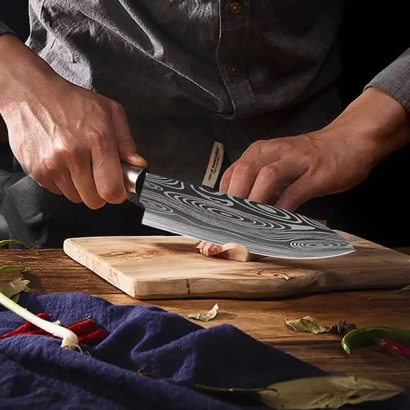 Damascus Pattern Chef Knife – Sharp Stainless Steel Kitchen Blade Chef Kitchen Knife Axl