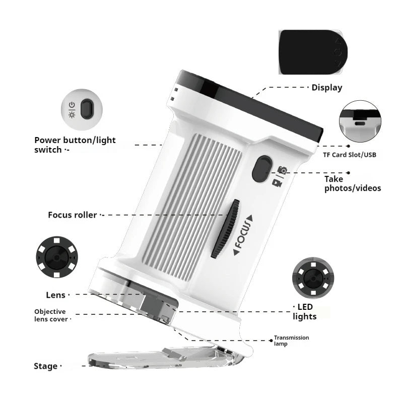 Portable Digital Microscope with Memory Card | Photo & Video Digital Microscope Axl