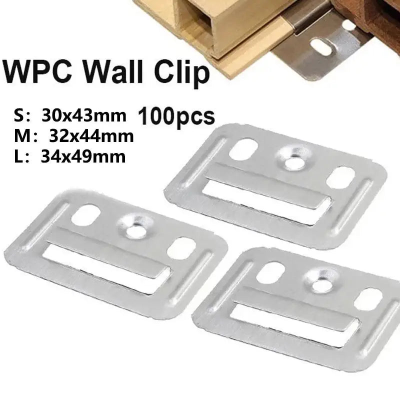 100-Pack WPC Wall Panel Clips – Metal Cladding Clips Indoor & Out Wall Panel Clips Axl
