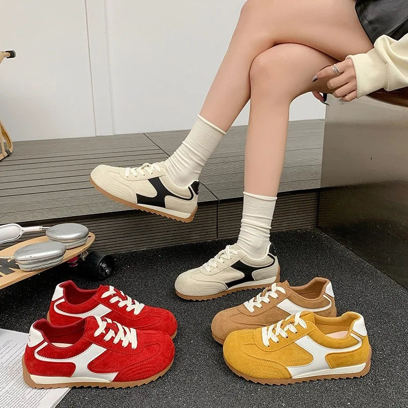 Women's Color Block Slip-On Sneakers – Thick Sole Casual Shoes Women's Casual Sneakers Axl
