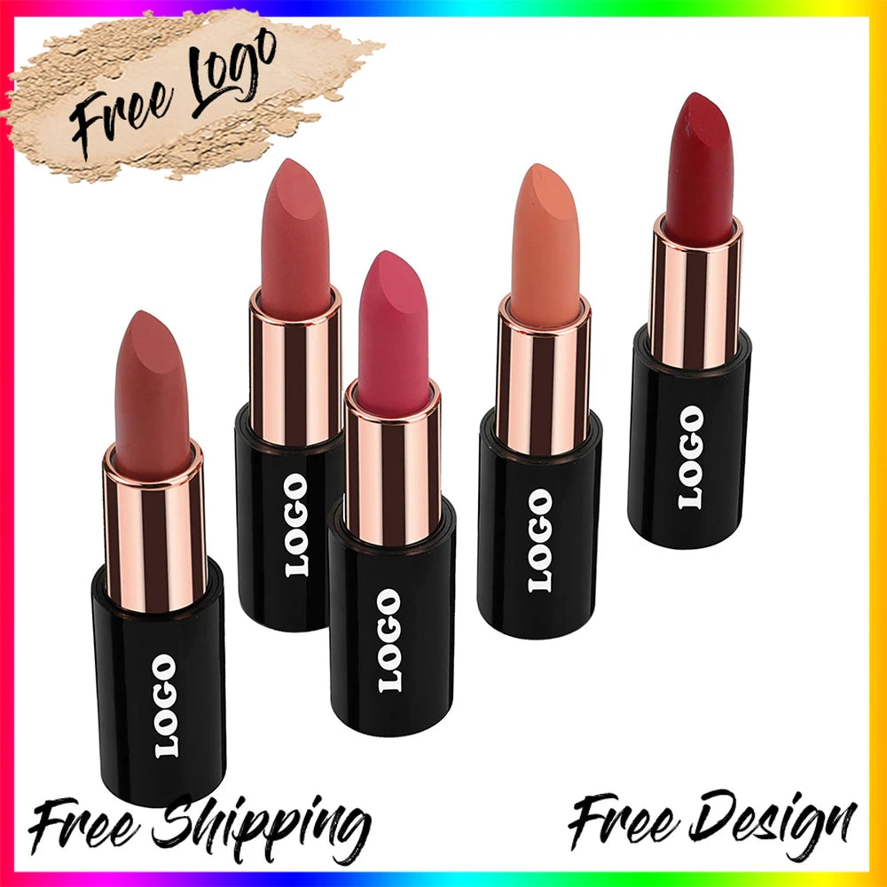 24-Color Vegan Matte Lipstick – Waterproof, Private Label Matte Lipstick Set Axl