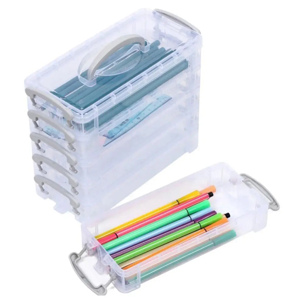 Multi-Layer Stackable Transparent Pencil Case | Art Pen Organizer Stackable Pencil Case Axl