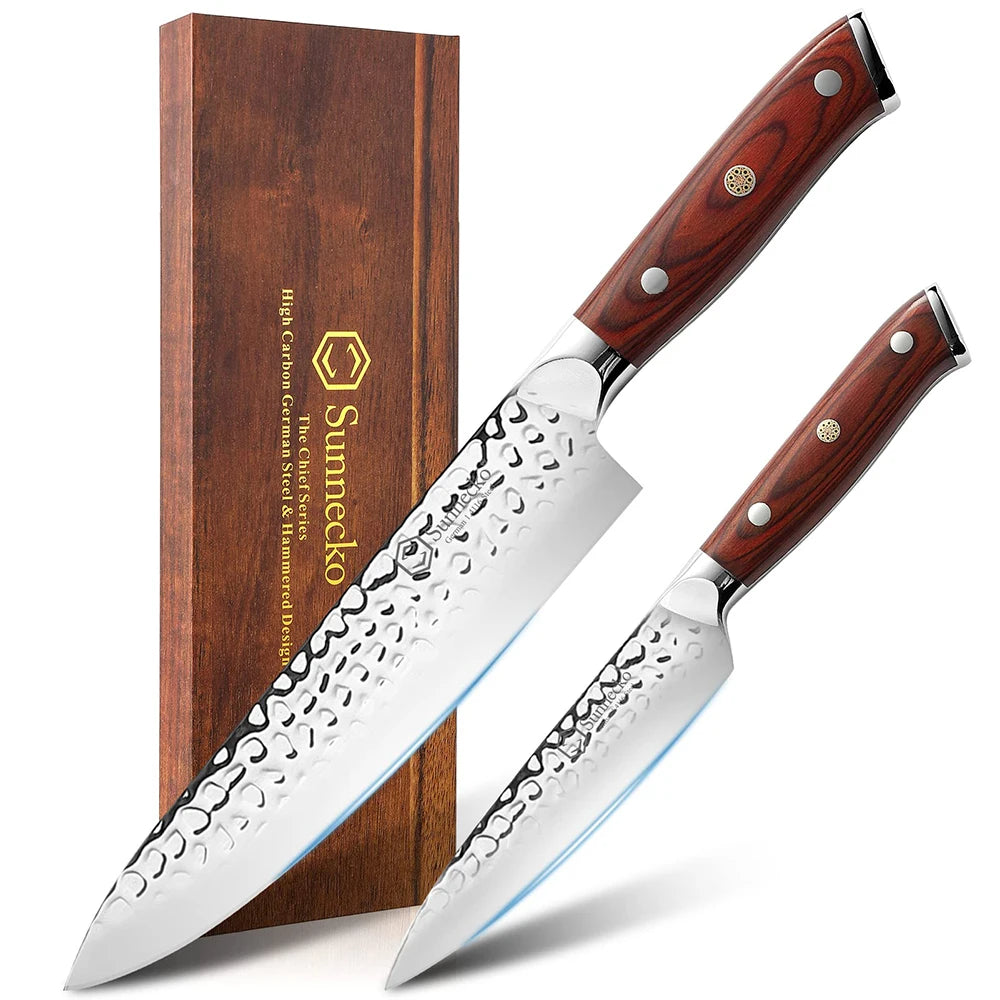 Sunnecko 3-Piece Chef's Knife Set – Ultra Sharp Stainless Steel Chef's Knife Set Axl 2PCS Knives Set China Mainland