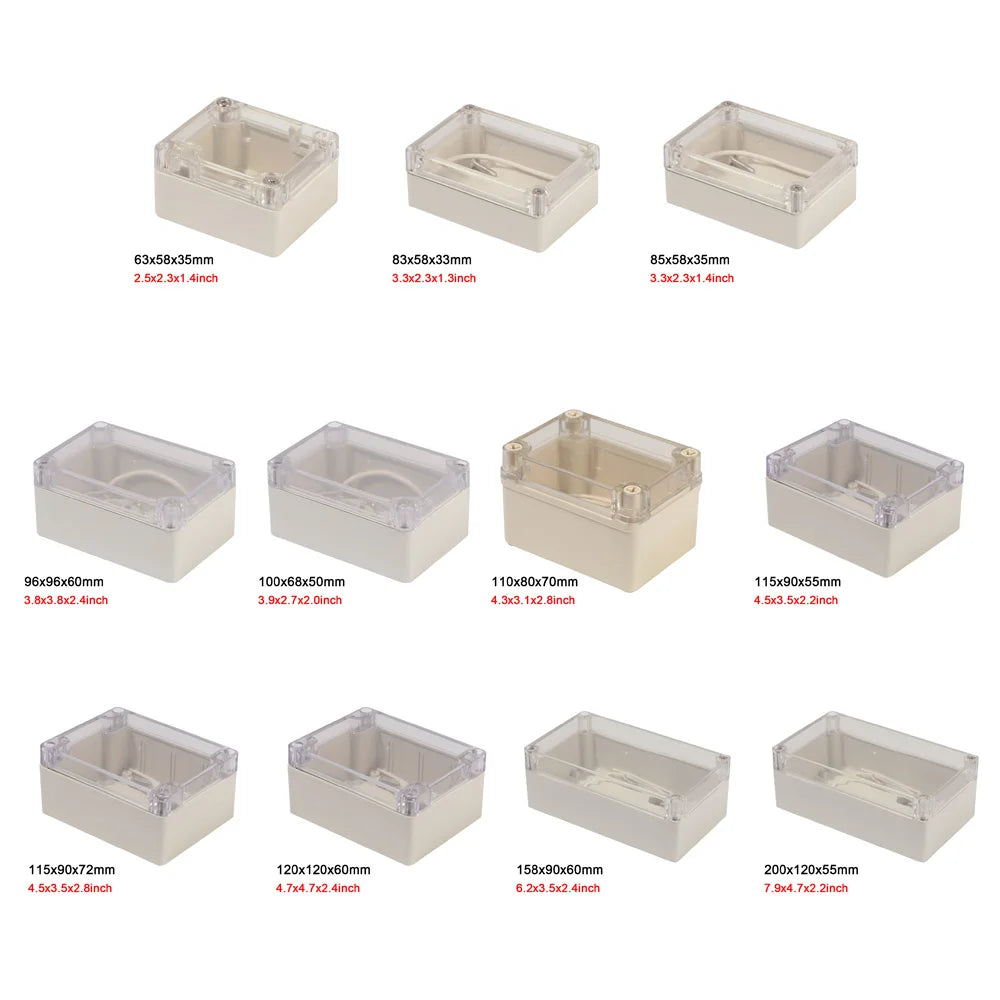 IP65 Waterproof ABS Junction Box – Transparent Cover Enclosure Electrical Enclosure Box Axl