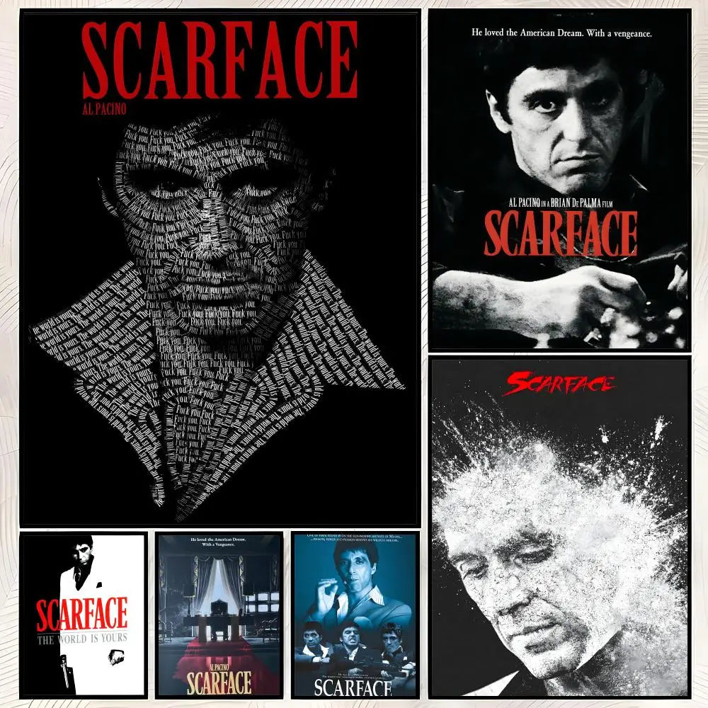 Scarface Movie Poster Self-Stick HD PVC Waterproof Wall Art Wall Art Poster Axl