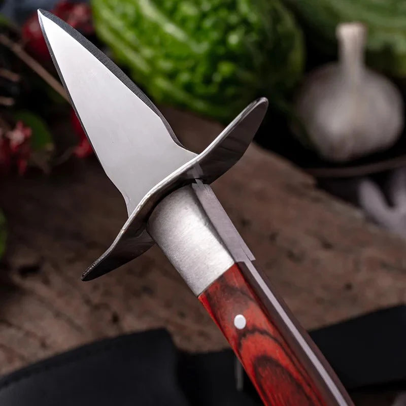 Oyster Shucking Knife – Wood Handle & Stainless Steel Seafood Tool Seafood Shucking Knife Axl