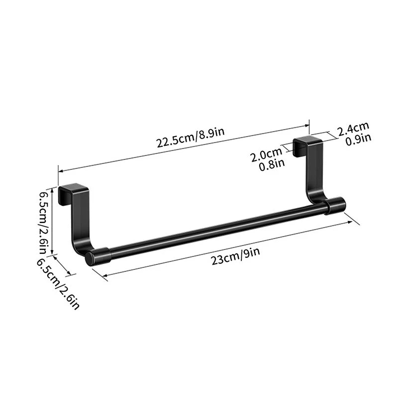 No-Drill Over-Cabinet Towel Rack – Kitchen & Bathroom Holder Cabinet Towel Rack Axl S2
