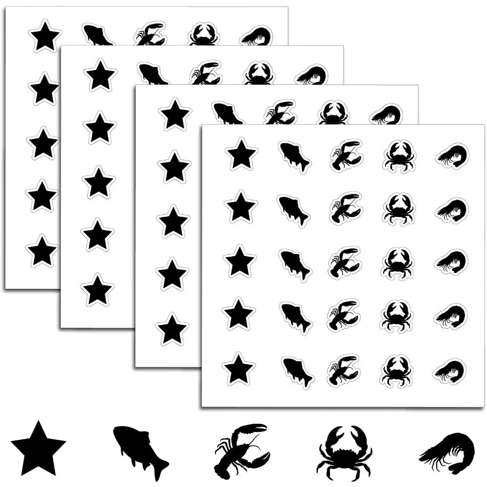 Self-Adhesive Menu Label Stickers Mixed Shapes 500pcs Set Label Stickers Axl
