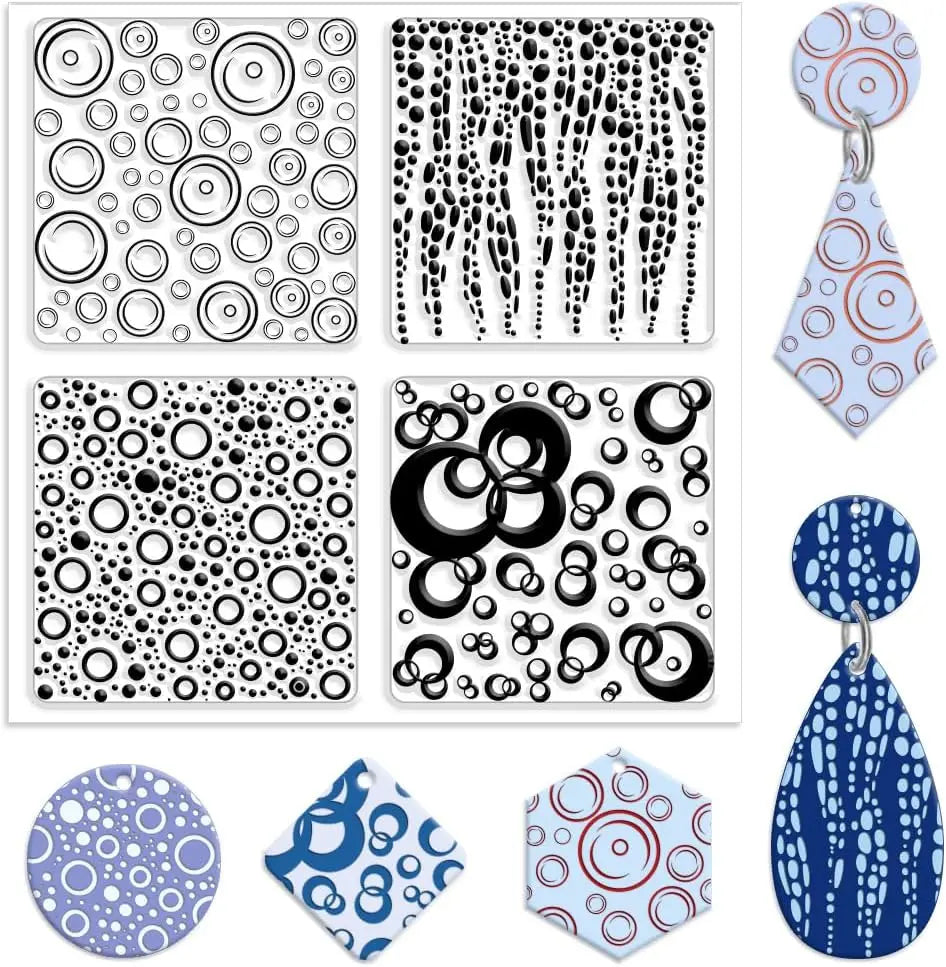 Bubble Dots Polymer Clay Texture Sheet – Silicone Embossing Mat Clay Texture Mat Axl AECH04-12788