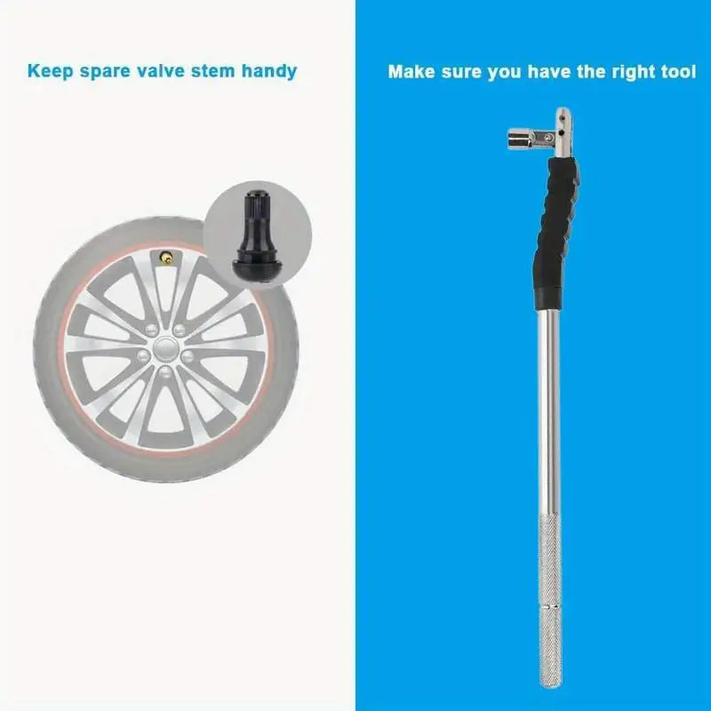 Tire Valve Stem Puller & Core Tool – No-Scratch Steel Valve Stem Tool Axl
