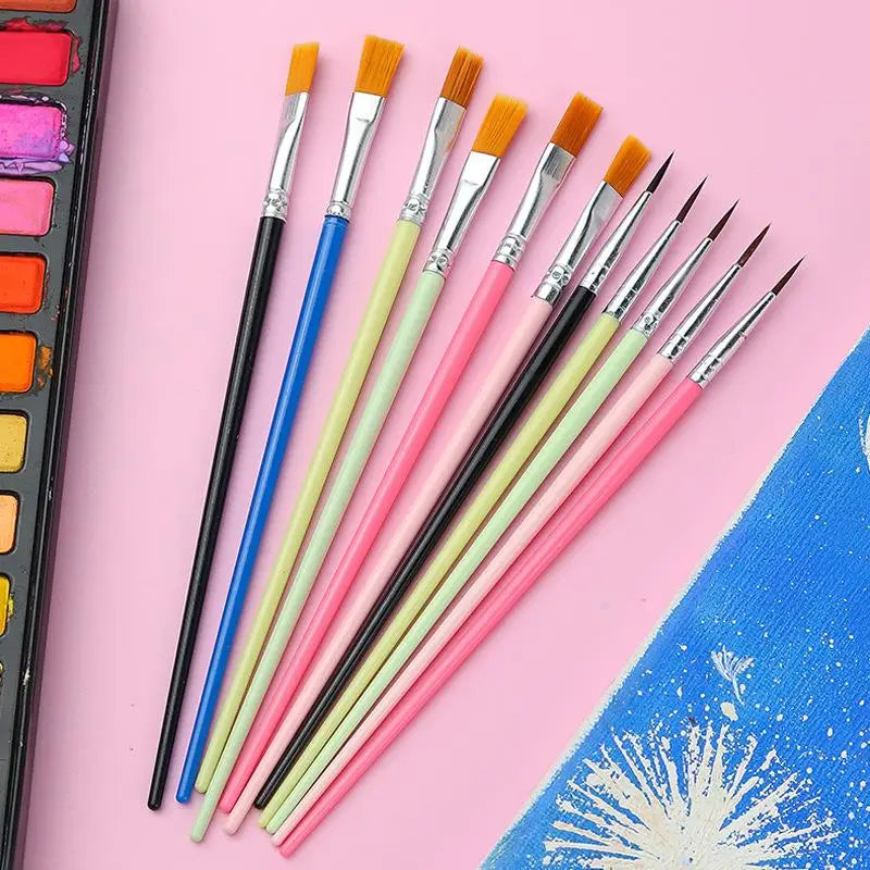12-Piece Art Paint Brush Set – Nylon Round & Flat Brushes Art Paint Brush Set Axl