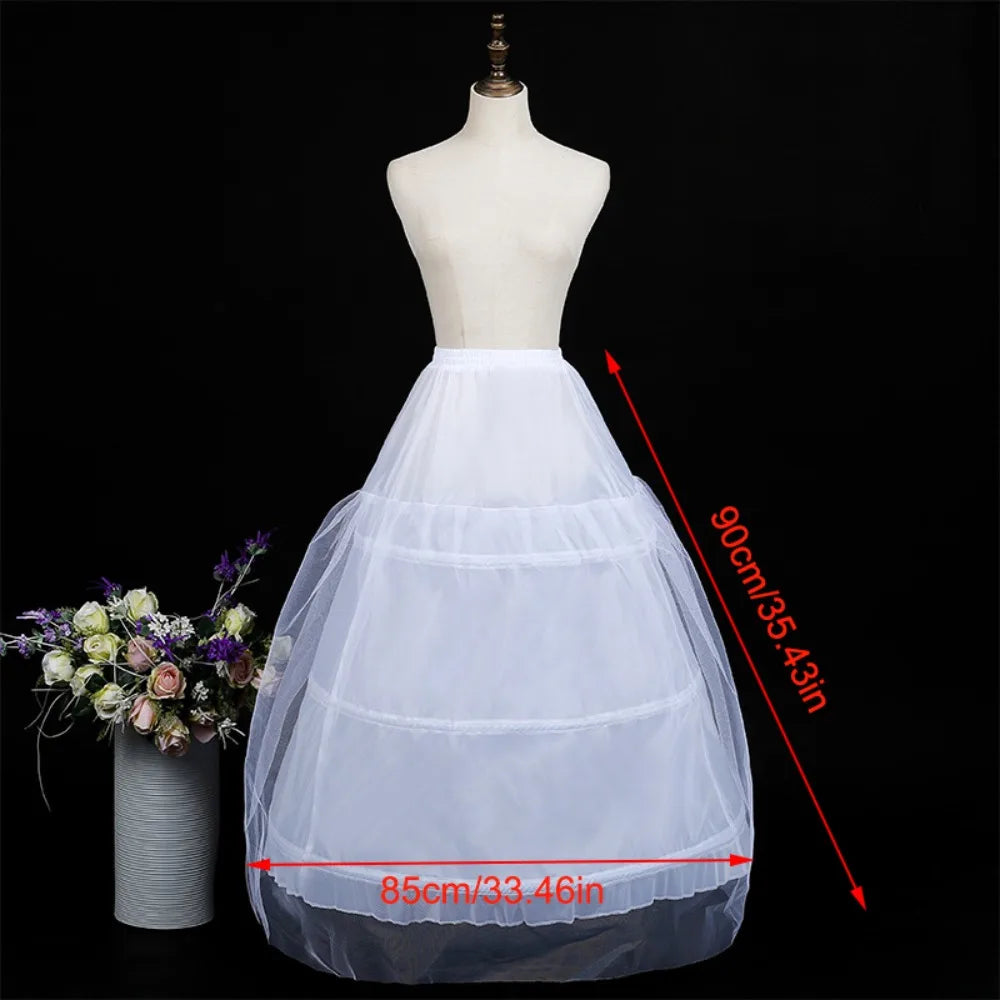 Women's 3-Hoop Crinoline Petticoat Underskirt 65/78/90cm Crinoline Petticoat Axl 90cm with Tulle