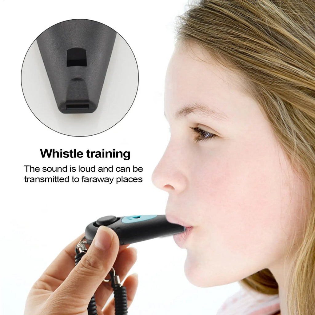 2-in-1 Dog Training Clicker & Silent Whistle + Wrist Strap Dog Training Clicker Axl