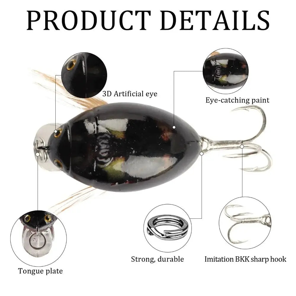 Cicada Floating Fishing Lure 4cm 3.8g – Crank Wobbler Hard Bait Fishing Lure Axl