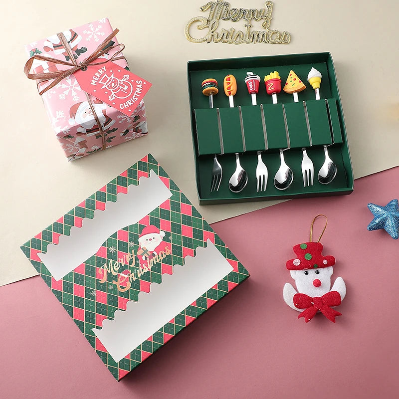 Christmas Stainless Steel Cutlery Set – Cartoon Knife Fork Spoon Holiday Cutlery Set Axl