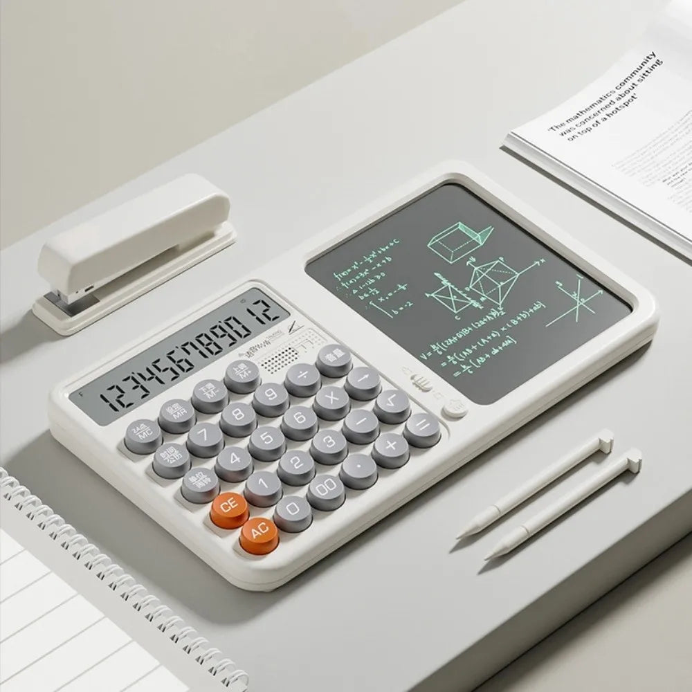 Large Display Calculator with Notepad, Voice & Erasable Writing Pad Desktop Calculator Axl