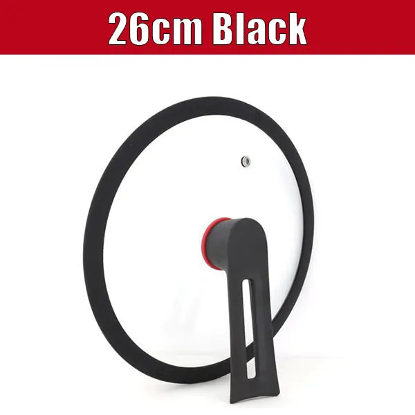 Universal Tempered Glass Pan Lid 24–32cm | Silicone Rim Replacement Pan Lid Axl 26cm Black