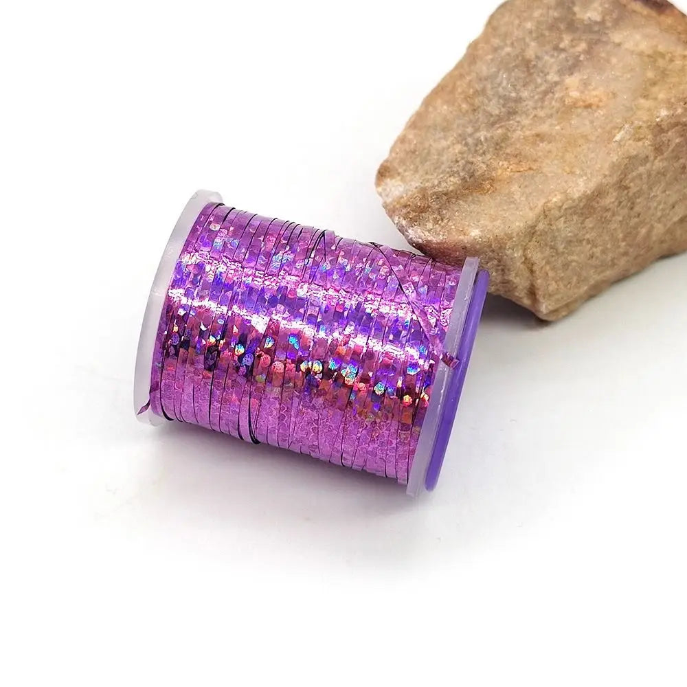 Holographic Flat Tinsel 1mm 120 Yard Fly Tying Flash Material Fly Tying Tinsel Axl 7