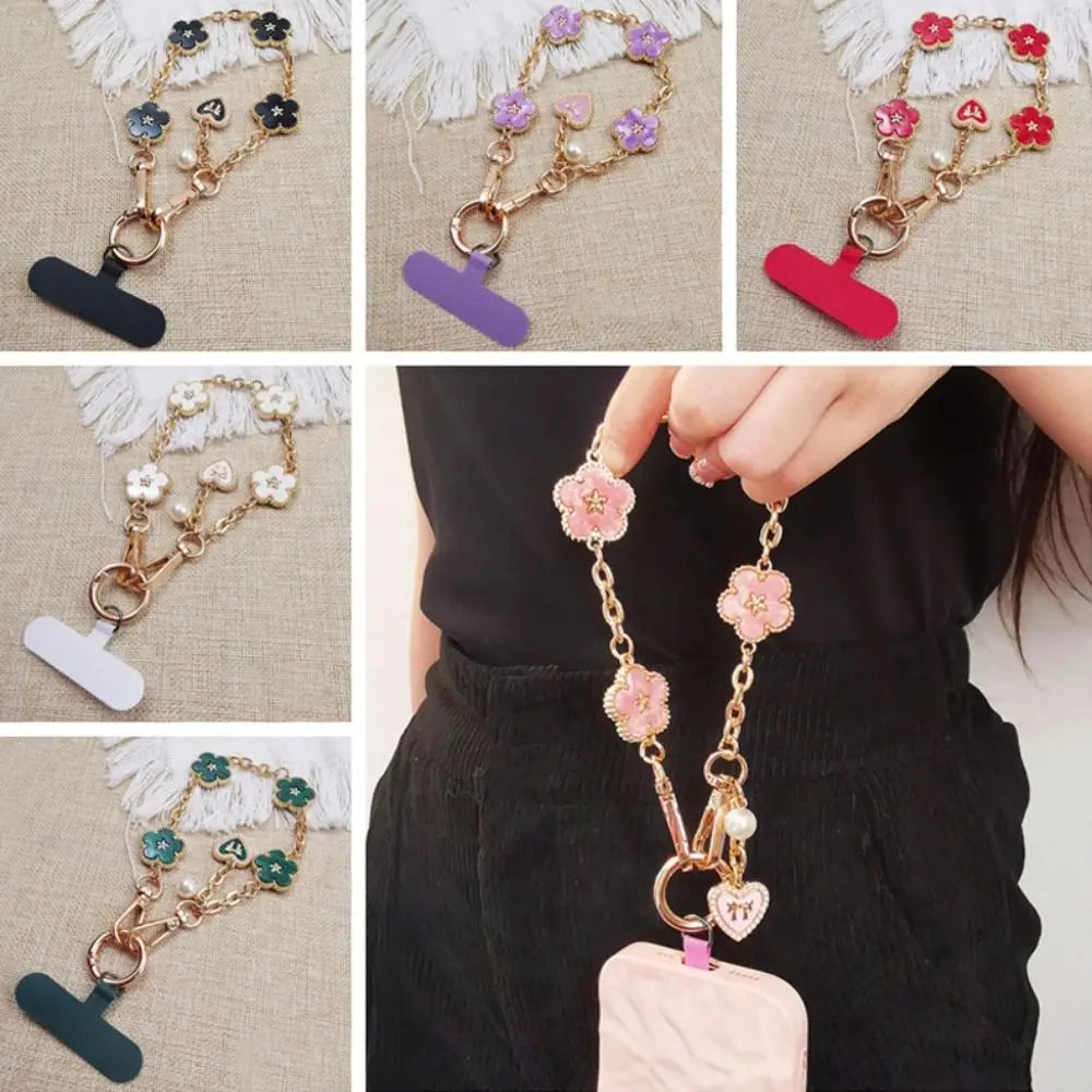 Flower Phone Strap Pendant – Metal Chain Cell Phone Lanyard Phone Strap Pendant Axl