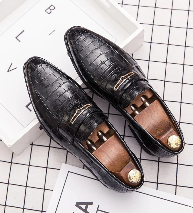 Men's Slip-On Dress Loafers – Classic Formal Wedding Shoes Men's Dress Loafers Axl