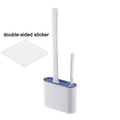 Wall Mount Silicone Toilet Brush & Holder – Long Handle Toilet Brush Set Axl style1 blue
