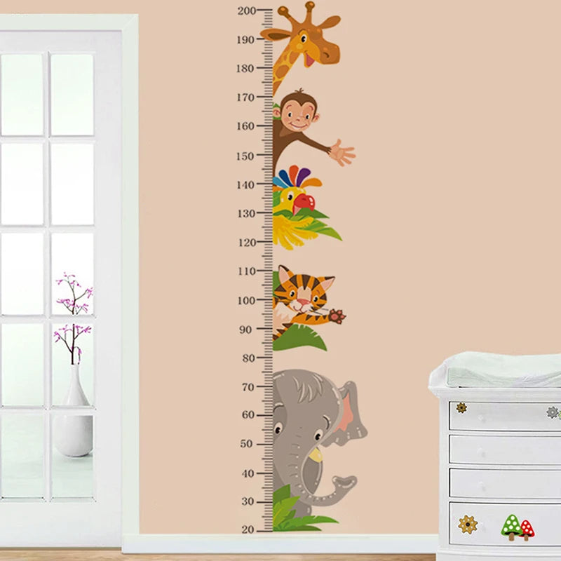 Animal Height Chart Wall Sticker for Kids – 20 to 200cm Kids Height Chart Sticker Axl