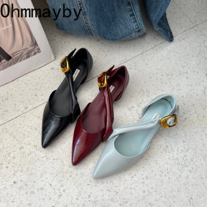 Women's Wedge Sandals – Pointed Toe Buckle Strap Dress Shoes Women's Wedge Sandals Axl
