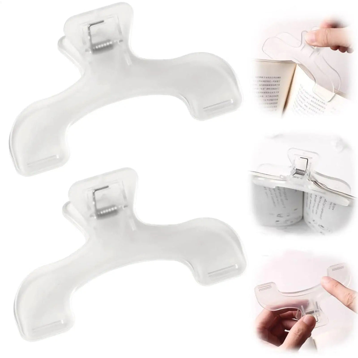 Transparent Plastic Book Clip – Page Holder & Bookmark Book Clip Axl