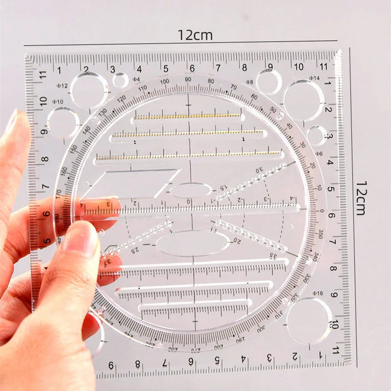 Multifunctional Drawing Template Ruler – Geometry & Ellipse Drafting Template Ruler Axl