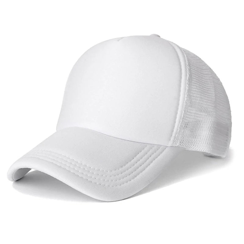 Unisex Mesh Baseball Cap – Adjustable Snapback Trucker Dad Hat Mesh Baseball Cap Axl White