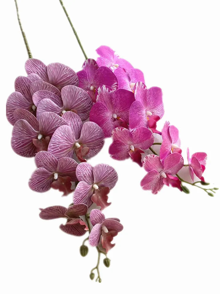 6pcs Real Touch Artificial Orchid Stems – 9 Bloom Phalaenopsis Artificial Orchid Stems Axl