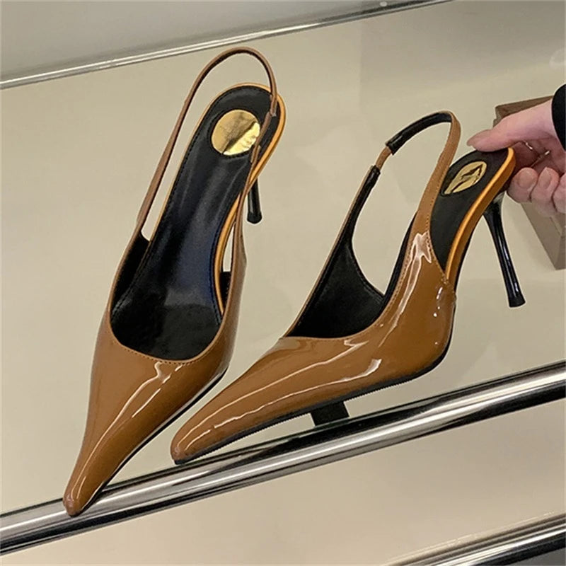 Women's Pointed Toe High Heel Pumps | Patent Leather Dress Shoes High Heel Pumps Axl brown 41