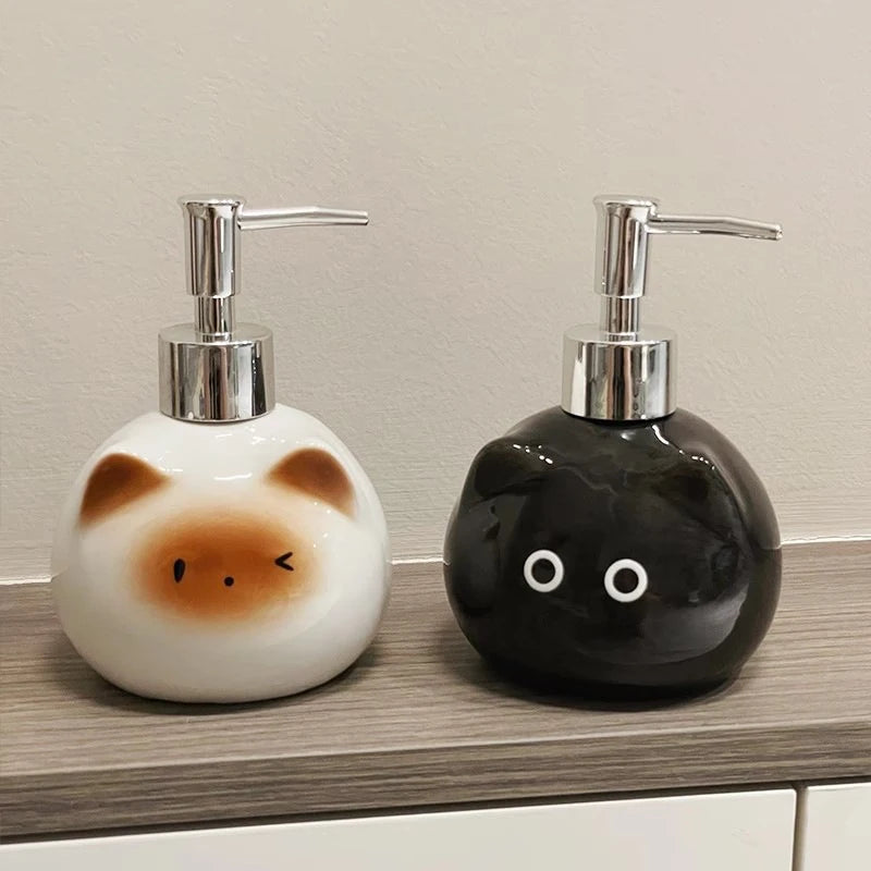 Ceramic Cat Soap Dispenser – Cute Press Pump Bottle Soap Dispenser Axl