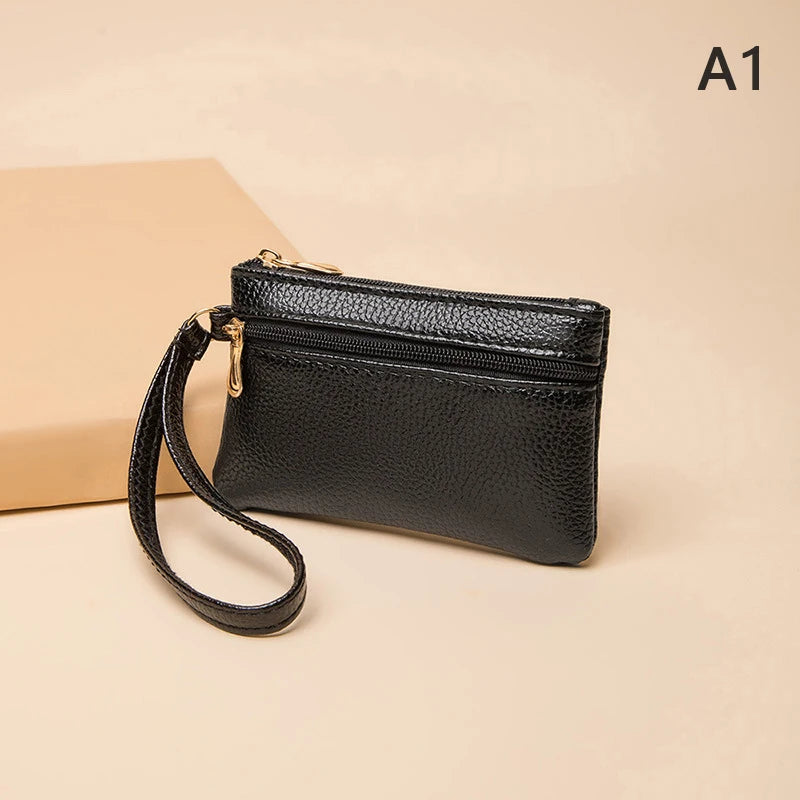 Women's PU Leather Mini Wallet – Zipper Coin Purse & Card Hold Mini Leather Wallet Axl A1