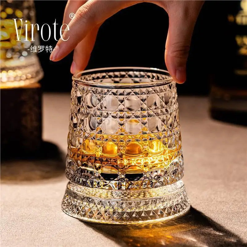 Tumbler Rotating Wine Glass – Non-Spill Swivel Whiskey Cup Swivel Drinkware Axl